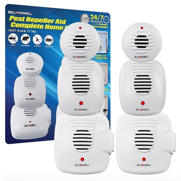 Bell and Howell Ultrasonic Pest Repeller plug in device Complete Kit 6 Pack - Picture 2 of 5